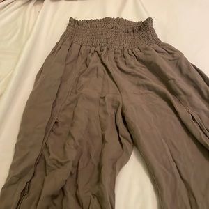 COPY - Brown Flowy Pants Side Slit